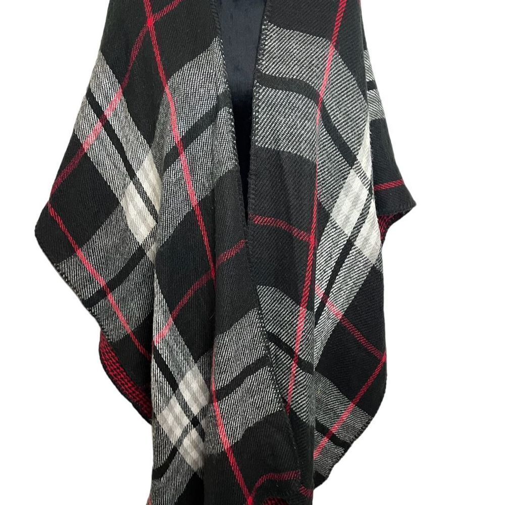 Woolrich Red Black Cape/Shaw Reversible Wool *WARM & COZY - Picture 10 of 12